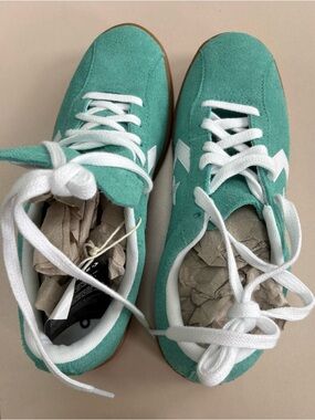 Retro Converse Teal Suede Sneakers